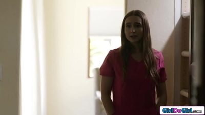 I pull my nipples while being pussy licked by big tit blonde