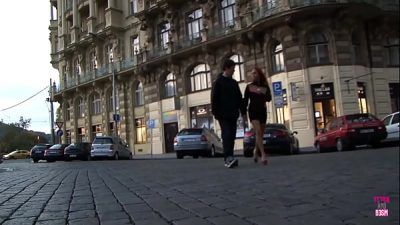A slim redhead puts on a strapon and gives intense anal to a skinny guy