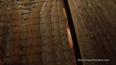 Horny Voyeur Lesbian Madame Checking Naked Slave And Masturbating